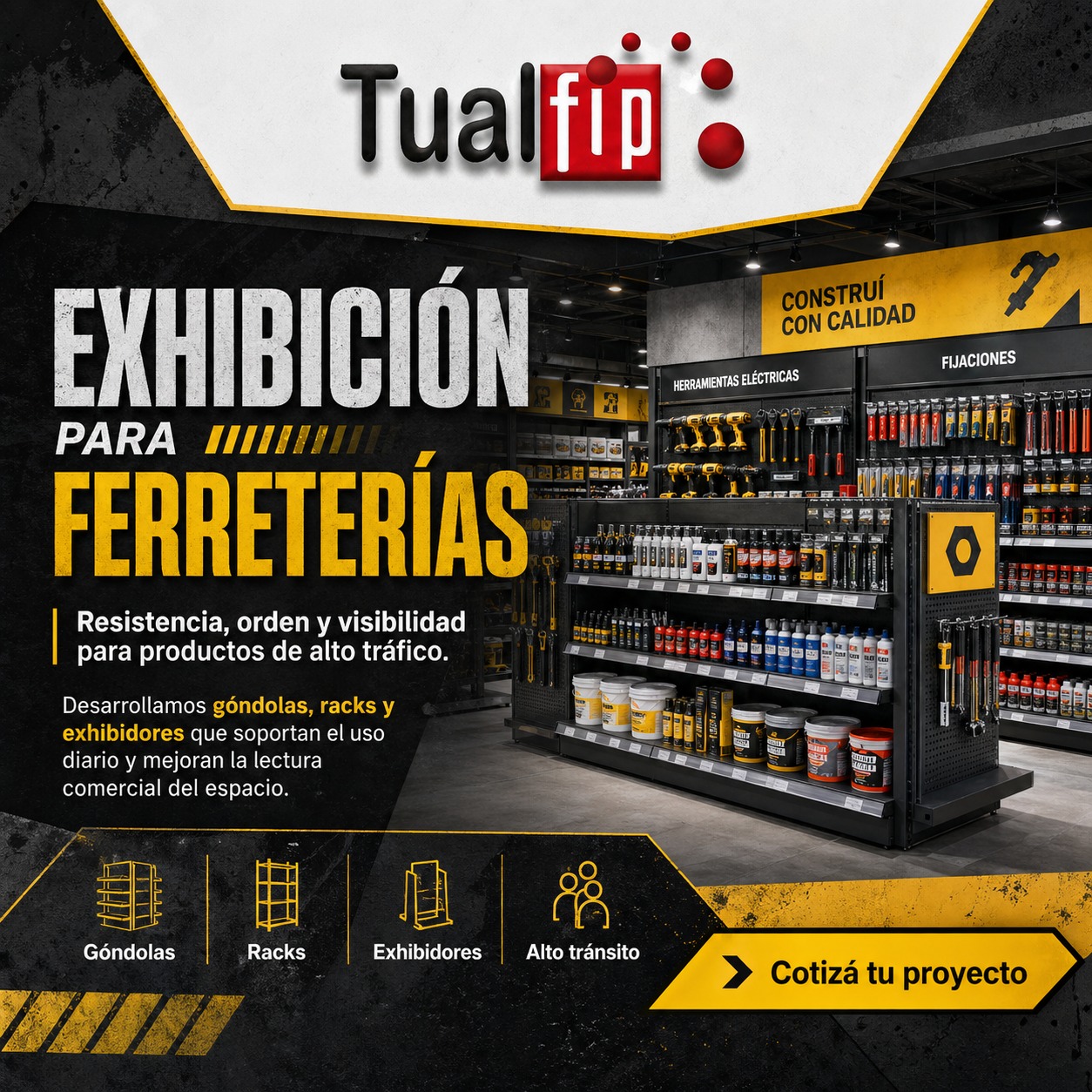 Exhibición para ferreterías